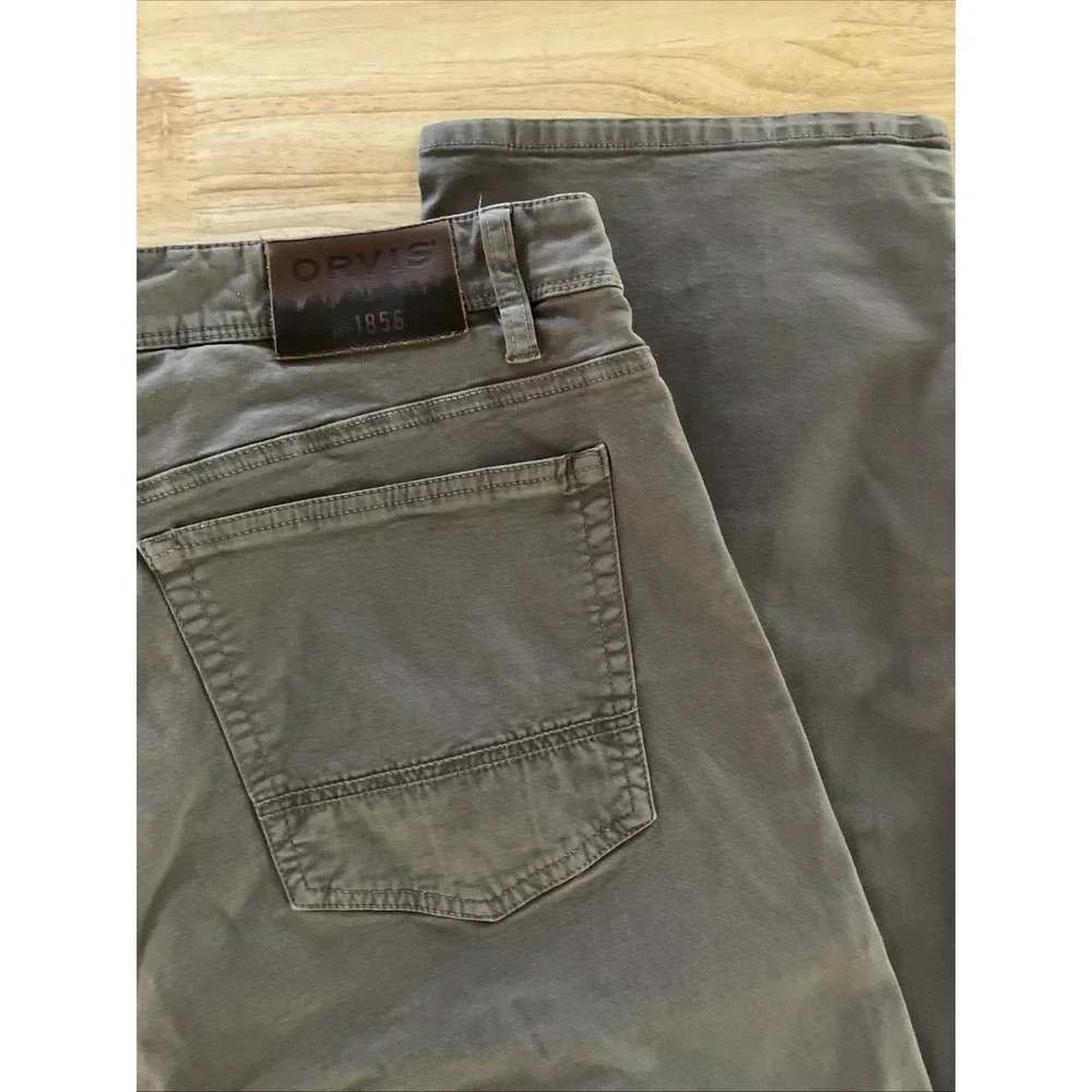 Orvis Cotton Spandex Blend Regular Fit Pants in Grey 40x34